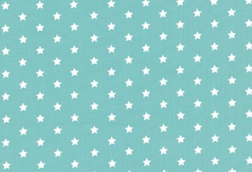 Westfalenstoffe Sterne türkis weiß 