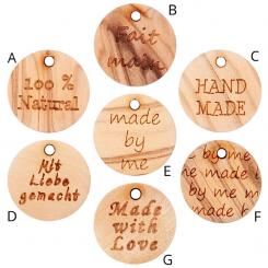 Holzzierteil mit Schriftzug 18 mm 