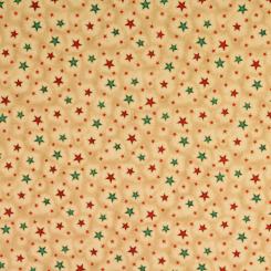 'Weihnachtsstoff bunte Sterne natur 