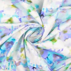 Satin stretch Blume türkis 