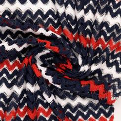 Häkelspitze blau rot weiß 