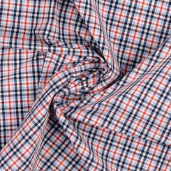 Viskose Karo blau weiß rot 