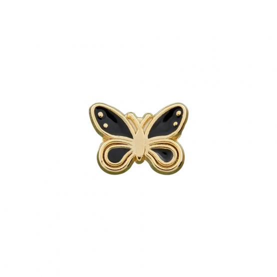 Schmetterlingsknopf Goldschwarz 
