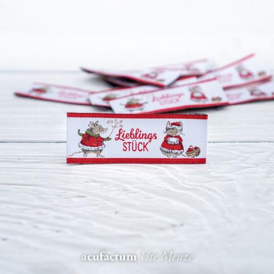 Mäuse Lieblingsstück /Glückspilz Etikett 